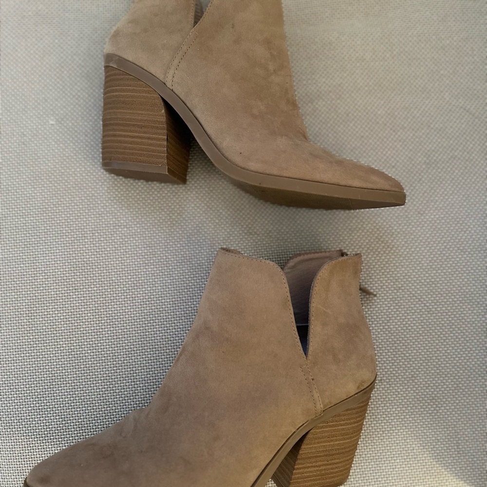 BOGO: Torrid Tan Suede Ankle Booties - Picture 2 of 6